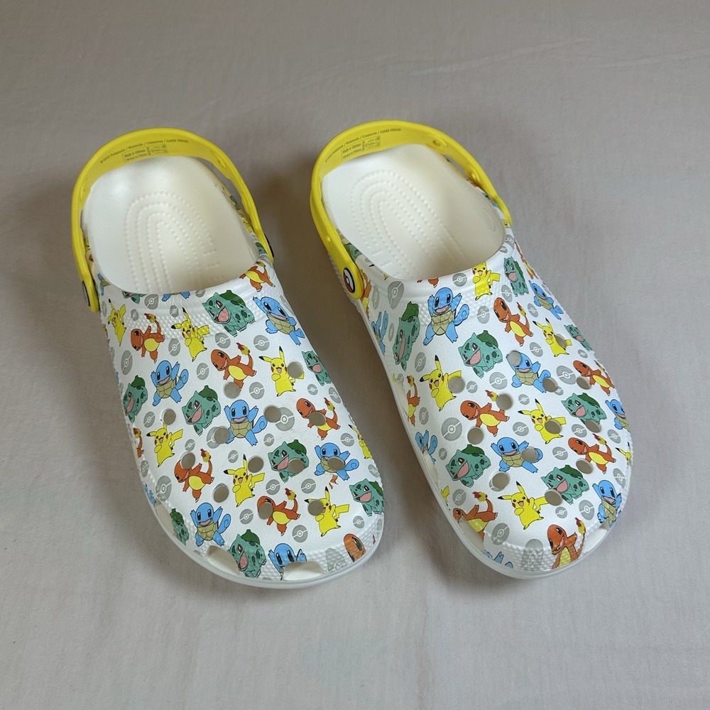 Crocs Pokémon 2 Classic Clog Sandals Men's 12 Pikachu Squirtle Charmander - EUC - Picture 2 of 8
